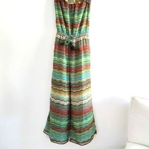 Strapless Jumpsuit by Gracia / Elastic Waist / Med/Large